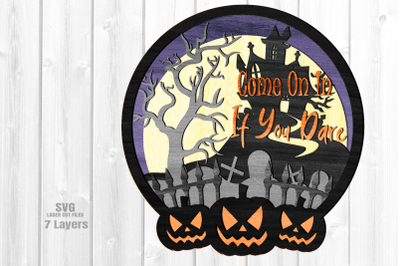 Halloween Party Sign SVG Laser Cut Files | Spooky Welcome Sign SVG