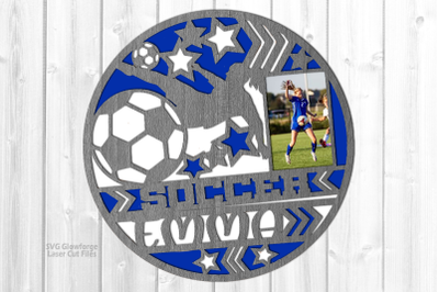 Monogram Girls Soccer SVG Laser Cut Files | Sports Photo Frame SVG