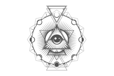 All seeing Eye of Providence Secret Geometry Illustration