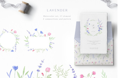 Watercolor lavender Watercolor clipart flowers Wedding