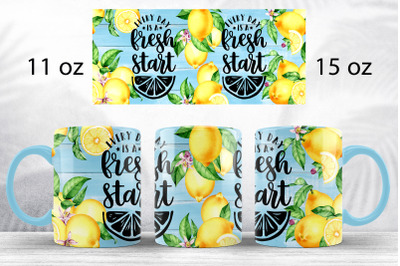 Lemon mug wraps png Inspiration quote sublimation design