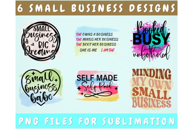 Small Business Owner Sublimation Designs, 6 Small Business PNG Files