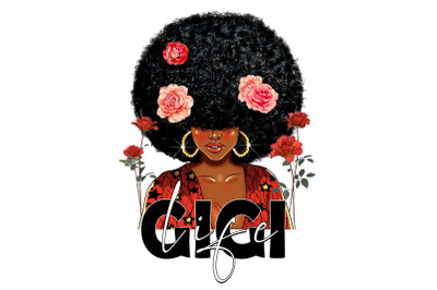 Afro Gigi Life Mothers Day Designs PNG