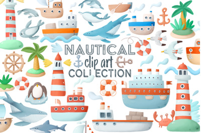 Nautical clipart collection