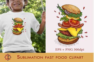 Sublimation fast food clipart.