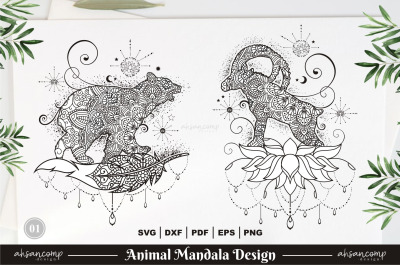 Animal Mandala Design Vector 01