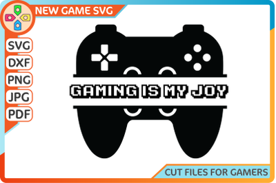 Gaming is my Joy SVG | Split monogram, game lover gift, monogram frame