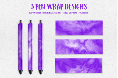 Purple Fluid Pen Wrap Template. Sublimation or Waterslide