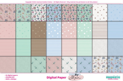 my mom, mothers day digital paper, seamless pattern