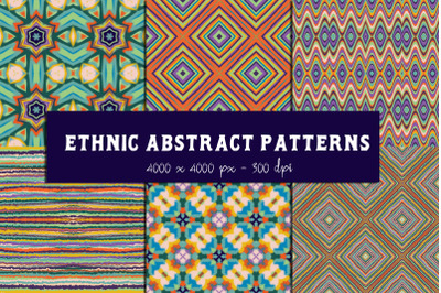 Ethnic abstract seamless patterns | Ethnic digital paper