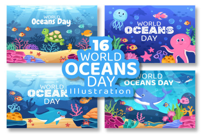 16 World Ocean Day Design Illustration