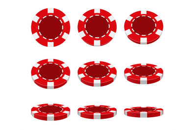 Casino chips. Colored token coins for gaming poker gambling and blackj