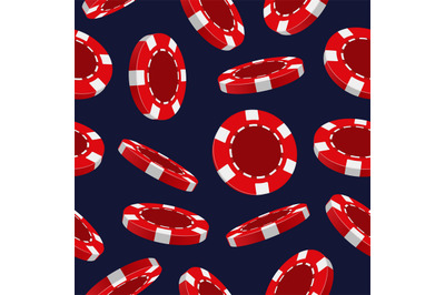 Casino pattern. Token collection gaming items coins for casino players