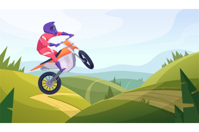 Motocross background. Freestyle cycling aggressive extreme sport biker