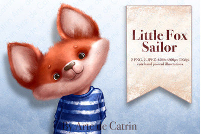 Little Fox Sailor Graphic, Cartoon Fox
