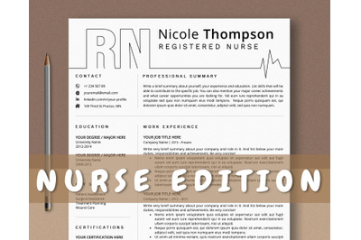 Resume Template For Registered Nurse, Nursing CV Template