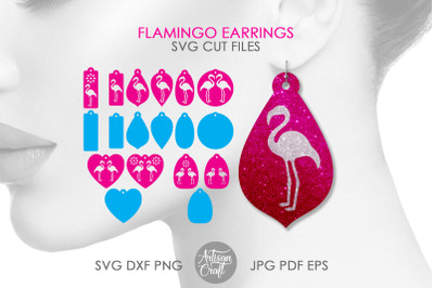 Earrings SVG, Flamingo earrings SVG, flamingo jewelry