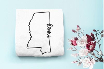 Mississippi Home State Outline | Embroidery