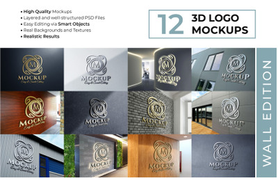 3D Signage Logo Mockups Bundle