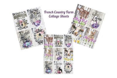 Set of 3 French Country Farm Journal Tags
