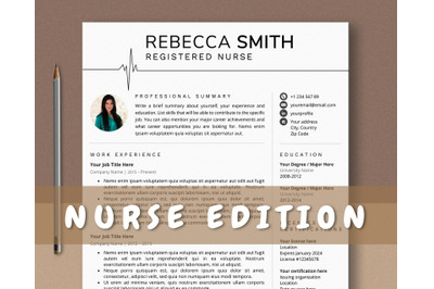 Resume Template Nurse, Nursing CV Template Word &amp; Pages