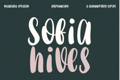 Sofia Hives Handwritten Script Font