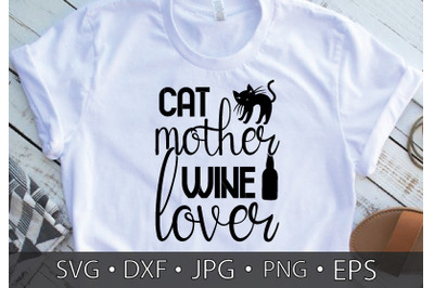 cat mother wine lover