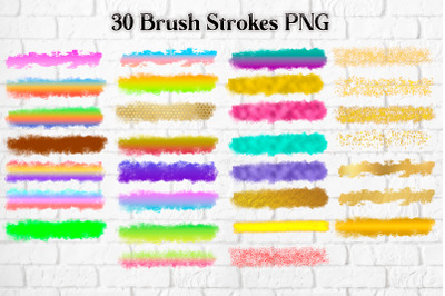 Rainbow brush stroke | Brush strokes sublimation bundle