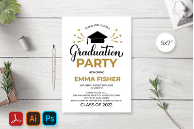 Graduation Party Invitation Editable Template, Grad Party Invite, Grad