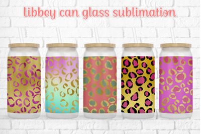 Pink leopard libbey can glass sublimation | Cofee can design