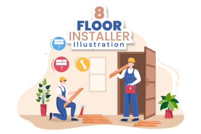 8 Floor Installation Cartoon Illustration