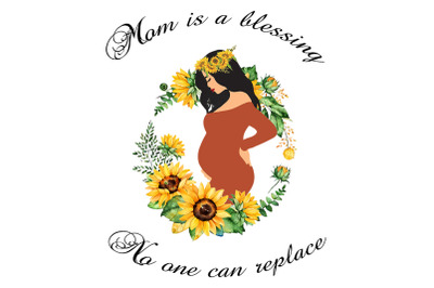 Pregnant Woman Sunflower Monogram Sublimation