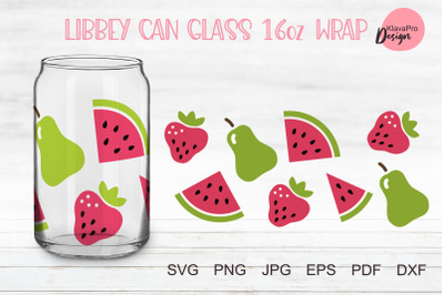 Libbey glass 16oz | Can glass wrap svg| fruits svg