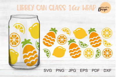 Libbey glass 16oz | Can glass wrap svg| Fruit svg