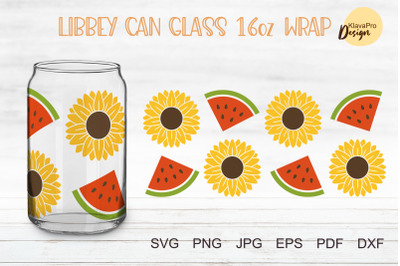 Libbey glass 16oz | Can glass wrap svg| Summer svg