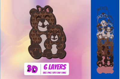 3D Mothers Day Bear SVG