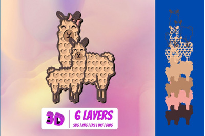 3D Mothers Day Lama&nbsp;SVG