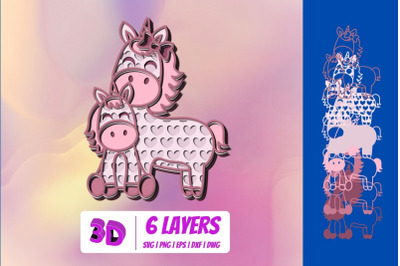 3D Mothers Day Unicorn&nbsp;SVG