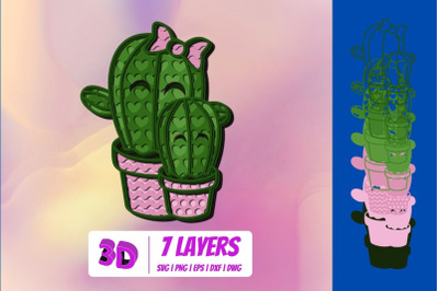 3D Mothers Day Cactus&nbsp;SVG