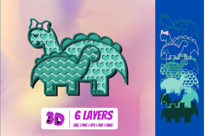 3D Mothers Day Dinosaur&nbsp;SVG