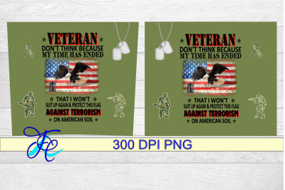 20 oz Tumbler Seamless Sublimation Wrap - Veteran