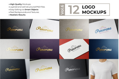 12 Logo Mockups Bundle Vol.6