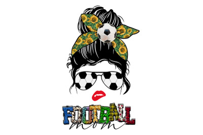 Messy Bun Football Mom Sublimation