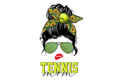 Messy Bun Tennis Mom Sublimation