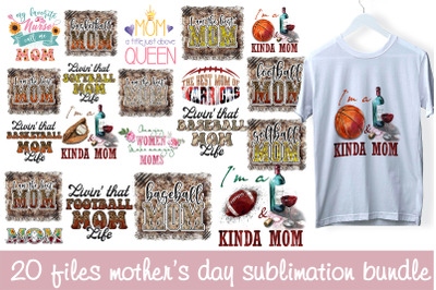 Mothers Day Sport Mom Life Bundle PNG