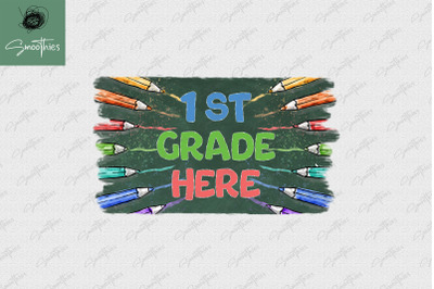 1St Grade Here Crayon Sublimation