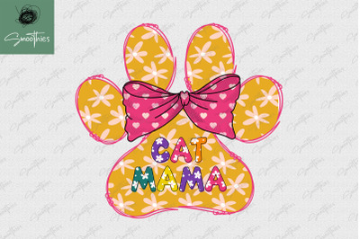 Paw With Bow Cat Mama Sublimation