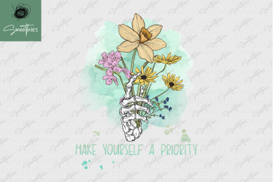 Hand Flower With Inspirational Quote Png