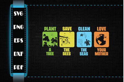 Save The Bee Plant A Tree Clean The Sea