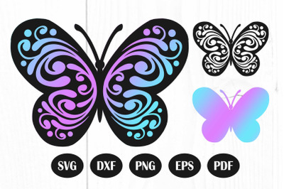 Butterfly Svg, Layered Butterfly Svg, Mandala Butterfly Svg